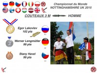 метание ножей, ,Выкладываю фотографии и результаты призеров чемпионата мира по метанию ножей и топоров, который проходил 20-23 августа 2015 года в Англии от Eric Domingues‎ 
