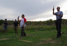 метание ножей, ,September 19, 2015 in the village of Sapegino (Moscow region, Volokolamsk district) held a friendly tournament of a throwing various objects. The program of events included throwing a knife, an ax and a shovel 3 + 4 + 5 meters, no-spin throwing 4 meters, throwing unusual objects - the giant nails, plates and unusual knives, exercise 
