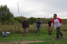 метание ножей, ,September 19, 2015 in the village of Sapegino (Moscow region, Volokolamsk district) held a friendly tournament of a throwing various objects. The program of events included throwing a knife, an ax and a shovel 3 + 4 + 5 meters, no-spin throwing 4 meters, throwing unusual objects - the giant nails, plates and unusual knives, exercise 