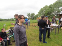 метание ножей, ,June 11 in the village Sapegino Volokolamsk district, Moscow region was interesting  tournament by throwing various objects. Gathered 29 participants, the overall composition was very personable.
Flew axes, shovels, knives, nails, screwdrivers, scissors, needles, plates and other items. Targets was fixed and swayed.
Some photos. 