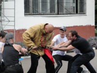 метание ножей, Показательная программа Петра Филаретова,Последний Серебряный нож на старой площадке