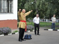 метание ножей, Показательная программа Петра Филаретова,Последний Серебряный нож на старой площадке
